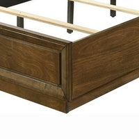 Rouk Twin Size Bed w Panel Headboard, Walnut Brown Okume Veneer - BM342347