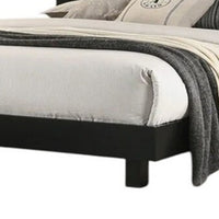 Yoki Queen Size Bed w Underbed LED, Acrylic Gold Trim, Black Frame - BM342350