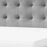 Levy Full Size Bed, Button Tufted Headboard, Modern Gray Upholstery - BM342370