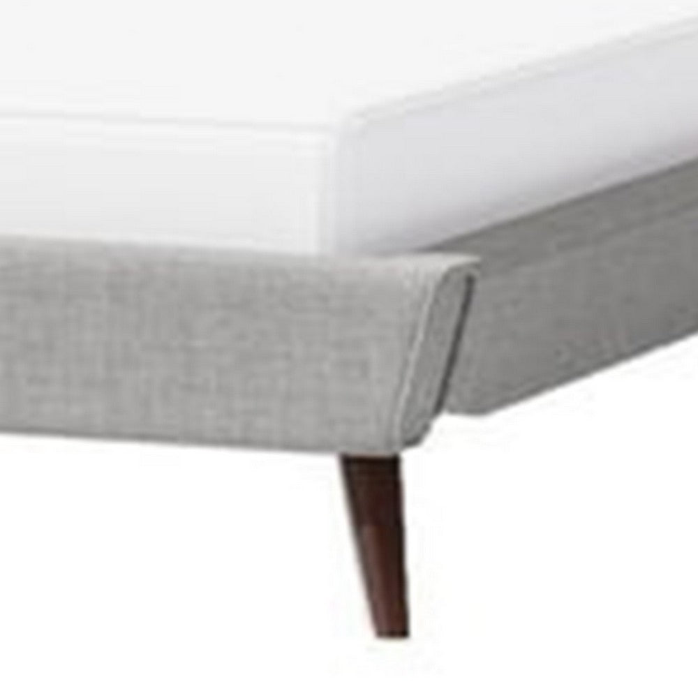 Levy Full Size Bed, Button Tufted Headboard, Modern Gray Upholstery - BM342370