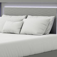 Aliso Full Size Bed, LED Panel Headboard, Modern Metallic Gray - BM342376