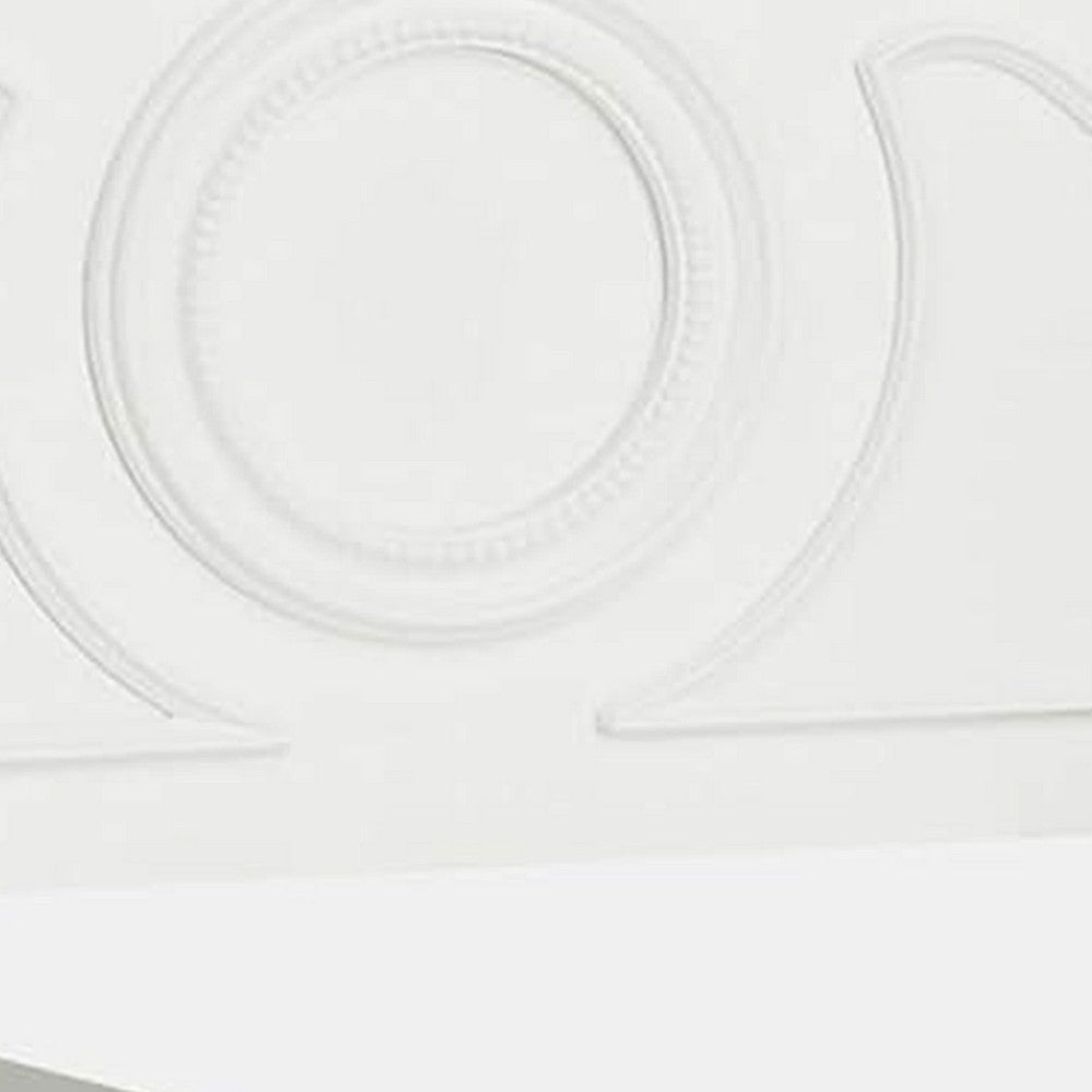 Aleci Twin Size Bed, Crown Molding and Bell-Shaped Design, White - BM342378