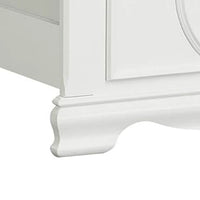 Aleci Twin Size Bed, Crown Molding and Bell-Shaped Design, White - BM342378