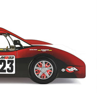 Teri Twin Size Kids Bed with Racecar Decals and Spoiler, Maroon Red - BM342393