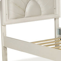 Jisoo Full Size Bed, Pearl White Upholstery, Radial Arch Headboard - BM342395