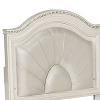 Jisoo Full Size Bed, Pearl White Upholstery, Radial Arch Headboard - BM342395