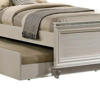 Jisoo Twin Size Bed, Pearl White Upholstery, Radial Arch Headboard - BM342397