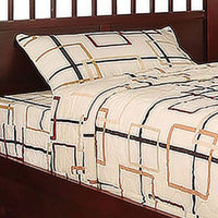 Resy Twin Size Bed, Slatted Headboard and Side Drawers, Cherry Brown - BM342398