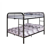 Fegy Full Over Full Bunk Bed, Ladder and Rails, Black Metal Frame - BM342402