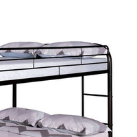 Fegy Full Over Full Bunk Bed, Ladder and Rails, Black Metal Frame - BM342402