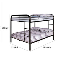 Fegy Full Over Full Bunk Bed, Ladder and Rails, Black Metal Frame - BM342402