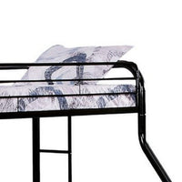 Fegy Twin over Full Bunk Bed with Ladder and Rails, Black Metal Frame - BM342403