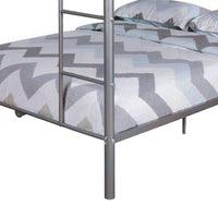 Fegy Full over Full Bunk Bed with Ladder and Rails, Silver Metal Frame - BM342404