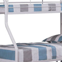 Fegy Twin over Full Bunk Bed with Ladder and Rails, Silver Metal Frame - BM342405
