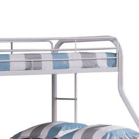 Fegy Twin over Full Bunk Bed with Ladder and Rails, Silver Metal Frame - BM342405