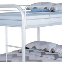 Fegy Full over Full Bunk Bed with Ladder and Rails, White Metal Frame - BM342406