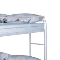 Fegy Full over Full Bunk Bed with Ladder and Rails, White Metal Frame - BM342406