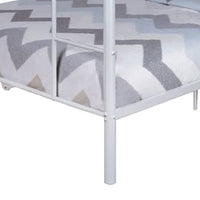 Fegy Full over Full Bunk Bed with Ladder and Rails, White Metal Frame - BM342406