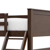 Zedy Twin over Full Bunk Bed with Ladder and Guardrails, Walnut Brown - BM342408
