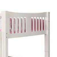 Nedy Full over Full Bunk Bed with Attached Ladder, White Solid Wood - BM342410