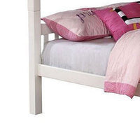 Nedy Full over Full Bunk Bed with Attached Ladder, White Solid Wood - BM342410