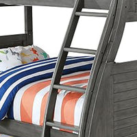 Hedy Twin Over Full Bunk Bed with Reversible Ladder, Rustic Gray - BM342411