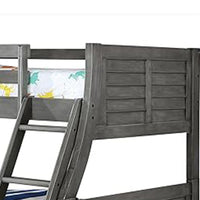 Hedy Twin Over Full Bunk Bed with Reversible Ladder, Rustic Gray - BM342411
