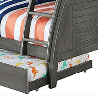 Hedy Twin Over Full Bunk Bed with Reversible Ladder, Rustic Gray - BM342411