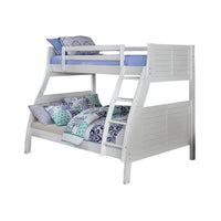 Hedy Twin Over Full Bunk Bed with Reversible Ladder, Antique White - BM342412