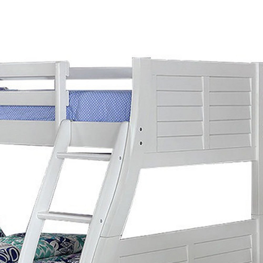 Hedy Twin Over Full Bunk Bed with Reversible Ladder, Antique White - BM342412