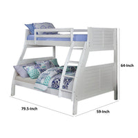 Hedy Twin Over Full Bunk Bed with Reversible Ladder, Antique White - BM342412