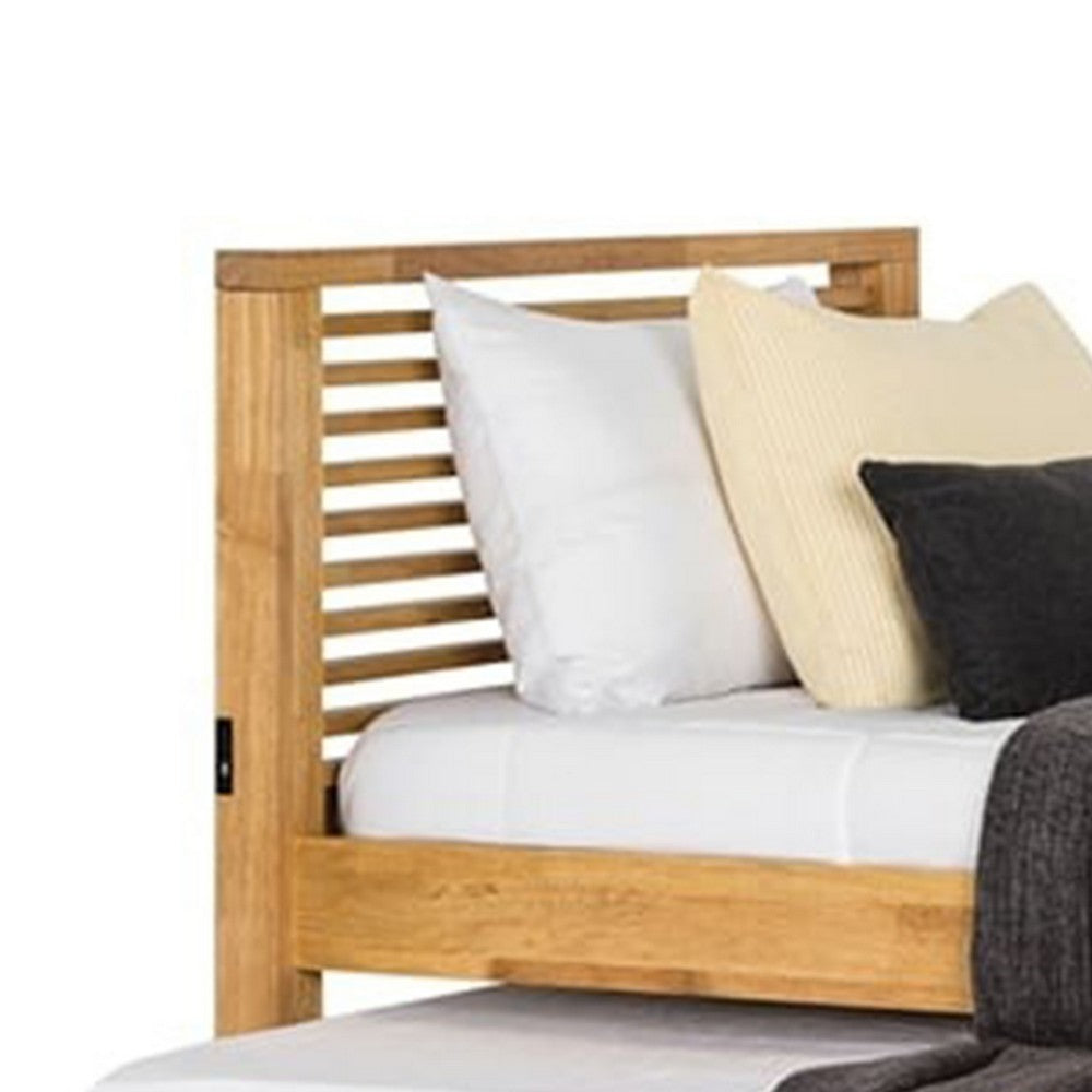 Dilu Twin Size Captain Bed with Storage Trundle, Light Oak Brown - BM342414