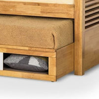 Dilu Twin Size Captain Bed with Storage Trundle, Light Oak Brown - BM342414