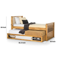 Dilu Twin Size Captain Bed with Storage Trundle, Light Oak Brown - BM342414