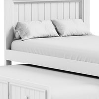 Toli Twin Captain Bed w Trundle, Drawers, White Curved Panel Headboard - BM342417