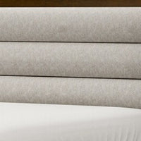 Cair Queen Bed, Channel Tufted Light Gray Fabric Upholstered, Brown - BM342439
