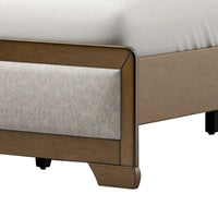 Cair Queen Bed, Channel Tufted Light Gray Fabric Upholstered, Brown - BM342439