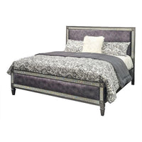 Laine Full Bed, Glam Crystal Acrylic Trim, Gray Fabric Upholstered - BM342442