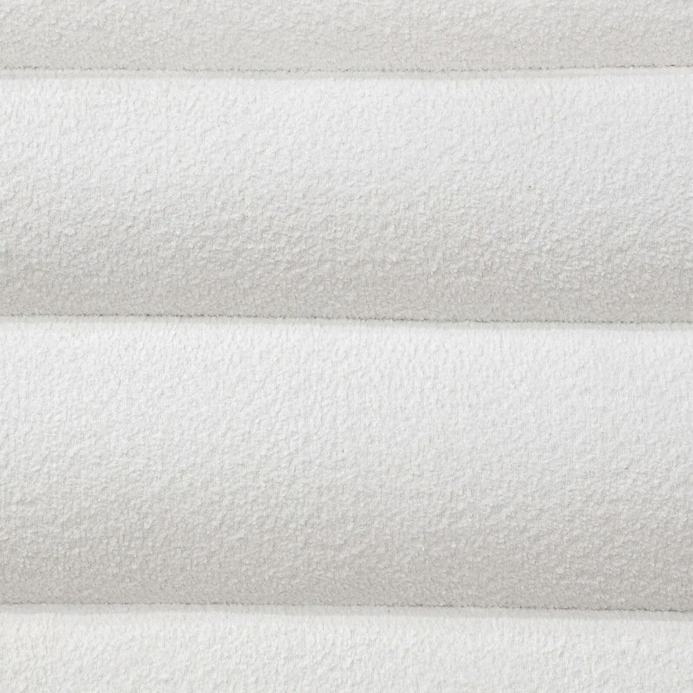 Lez Loveseat, 57 Inch, 2 Pillows, Horizontal Tufted Back, White Boucle - BM342454