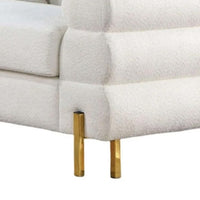Lez Loveseat, 57 Inch, 2 Pillows, Horizontal Tufted Back, White Boucle - BM342454