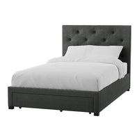 Sya Full Size Bed w Tufted Headboard, Underbed Storage, Dark Gray  - BM342468