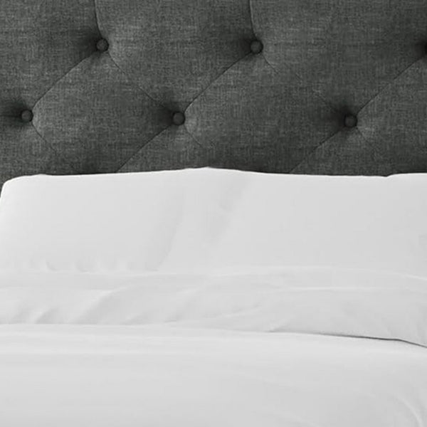 Sya Twin Size Bed w Tufted Headboard, Underbed Storage, Dark Gray  - BM342470