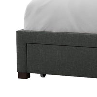 Sya Twin Size Bed w Tufted Headboard, Underbed Storage, Dark Gray  - BM342470