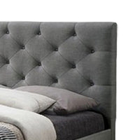 Sya Full Size Bed w Button Tufted Upholstery, Underbed Storage, Gray  - BM342473