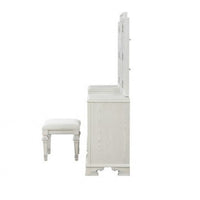 Miamy Vanity Set, 6 Drawers, Padded Stool, LED Mirror, Creamy White - BM342479