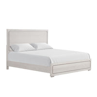 Thorne Queen Bed, Panel Design, Rounded Edges, White Oak Wood - BM342487
