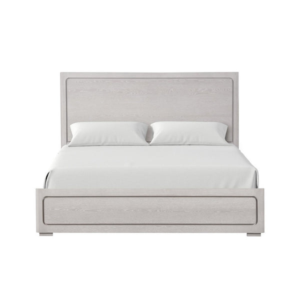 Thorne Queen Bed, Panel Design, Rounded Edges, White Oak Wood - BM342487