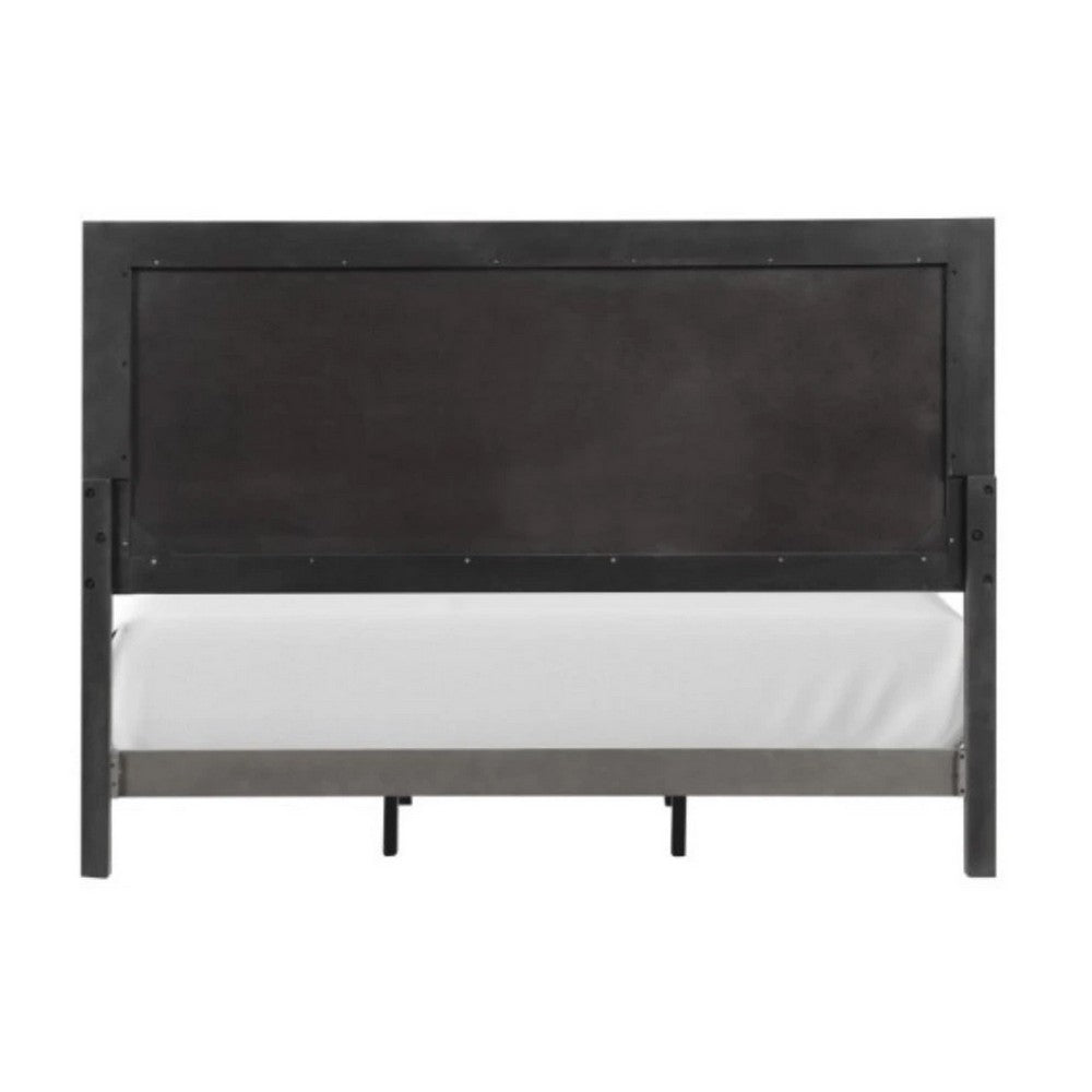 Thorne Queen Bed, Panel Design, Rounded Edges, Warm Gray Wood - BM342488