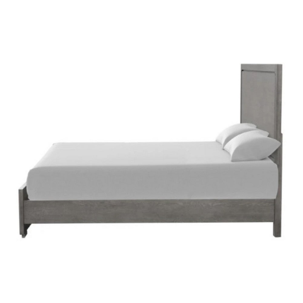 Thorne Queen Bed, Panel Design, Rounded Edges, Warm Gray Wood - BM342488