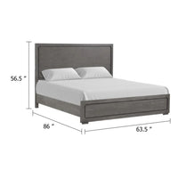 Thorne Queen Bed, Panel Design, Rounded Edges, Warm Gray Wood - BM342488